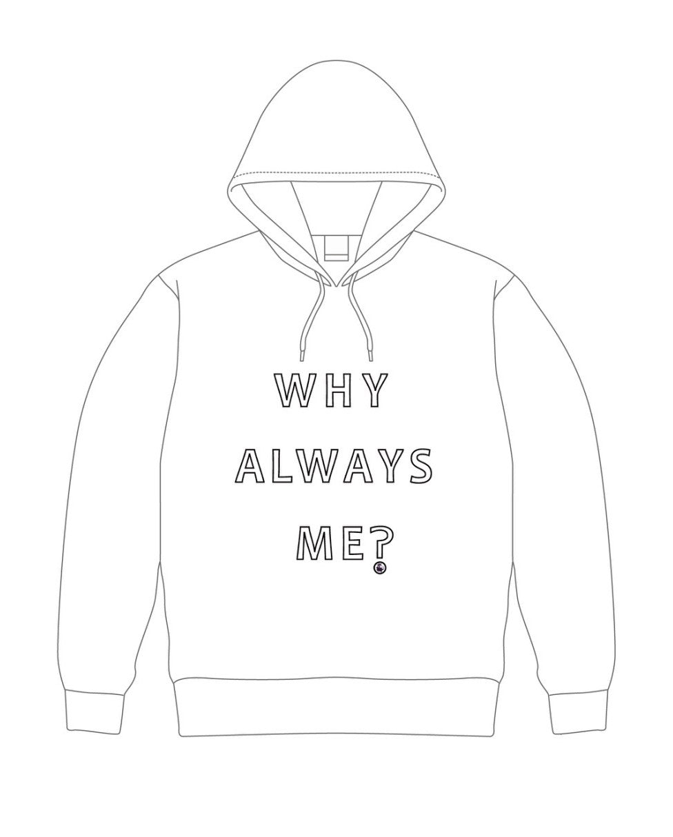 Why Always Me? プルオーバーパーカー(white)