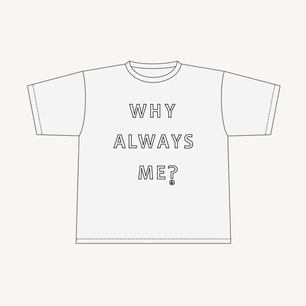 Why Always Me? オーバーサイズ コットンTシャツ(white)