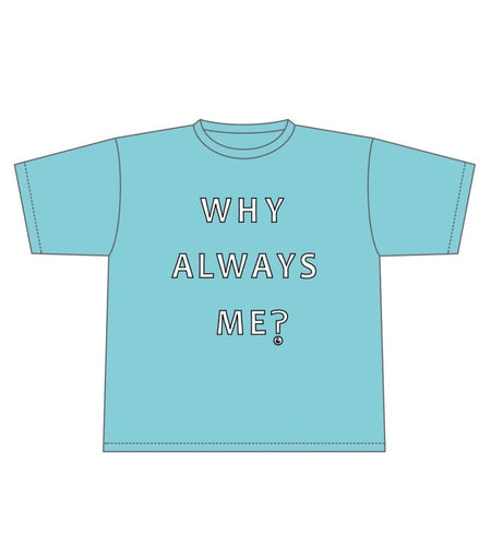 Why Always Me？ オーバーサイズ コットンTシャツ(sky blue)